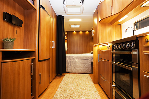 interior of a caravan